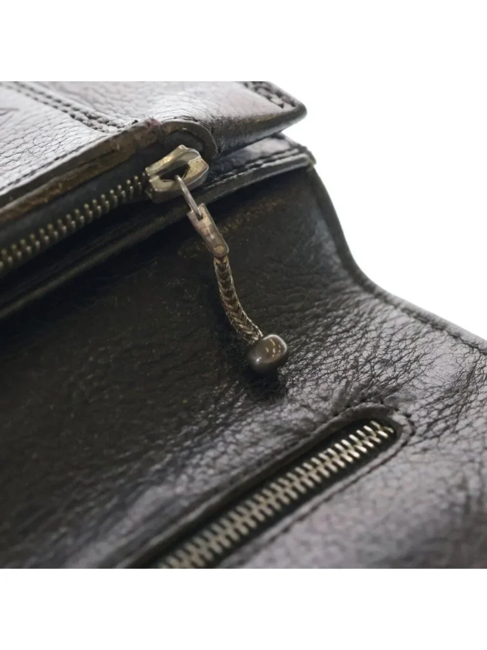 Chrome Hearts Cross Ball Button Leather Wallet Black
